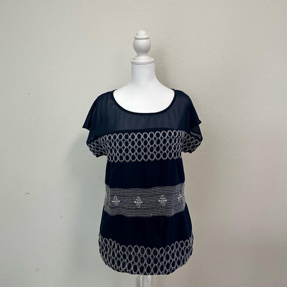 Blue Boise with embroidery detailing